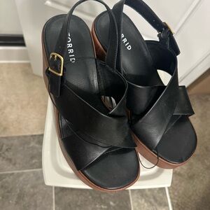 Torrid Black and Brown Platform Sandals